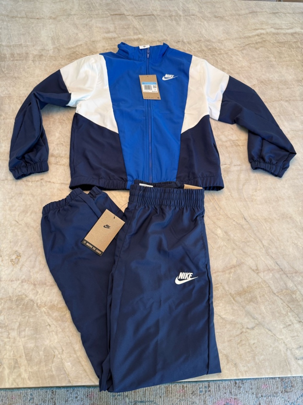 Nike Blue, Navy & White Colorblock Track Set